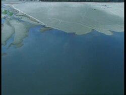 Aerial over sandbanks on River Amazon, South America Stock Footage