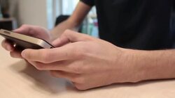 playing game with phone Stock Footage