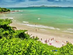 Beach with people Stock Footage