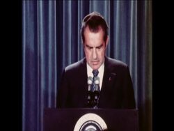 SYND 18 4 73 NIXON ANNOUNCES IN WASHINGTON THAT HE WILL ALLOW HIS STAFF TO TESTIFY ON WATERGATE News Clip