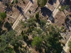 MS AERIAL ZO Shot of Bonaventure Cemetery / Georgia, United States Stock Footage