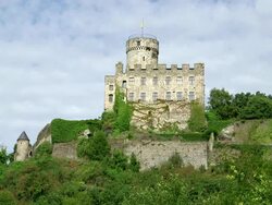 WS Pyrmont Castle / Roes, Eifel, Rhineland Palatinate, Germany Stock Footage