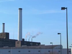 HD Smokestack ZoomIn_1 (1080/24P) Stock Footage