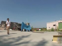 Skateboarding Kick Flip Backside Lip Slide Stock Footage