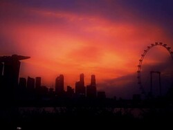 Silhouette Building And People Jogging With City View Stock Footage