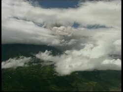 WA white cloud covering erupting volcano, Mount Tunguragua, Ecuador Stock Footage