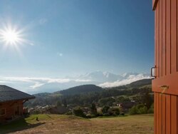 Time Lapse from a room in front of the Mont Blanc chain Stock Footage
