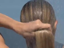 Outdoor shower Stock Footage