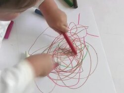 Young child with wax crayons HD Stock Footage