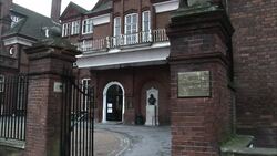 A gate opens to the Royal Geographical Society. Stock Footage