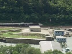 MS AERIAL TS Shot of TGV tain / Rhone Alpes, France Stock Footage