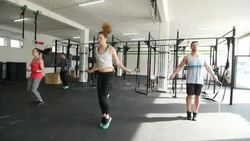 Rope Jumping at CrossFit Studio Stock Footage