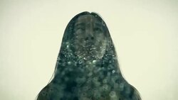 Multiple Exposure of woman in the rain Stock Footage