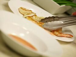 MS R/F Prawn dish preparation at a kitchen / Sao Paulo, Brazil Stock Footage