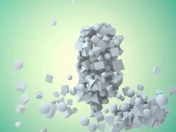 Flying geometry Stock Footage