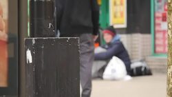 Anonymous Homeless in Manchester. News Clip