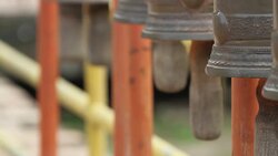Movement of Buddhist Bells Stock Footage