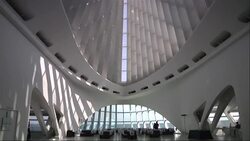 The black speck moving on the Milwaukee Art Museum's giant white wings is actually a painter. Workers are touching up rust spots on the museum's Burke Brise Soleil, designed by internationally known Spanish architect Santiago Calatrava. (Oct. 13) News Clip