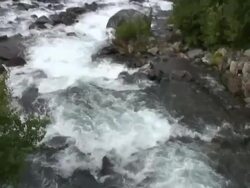 Waterfall and fishing Stock Footage