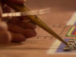 ECU Painting mandala details with sand / Kathmandu, Central Region, Nepal Stock Footage