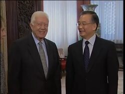Former US President Carter meets Wen Jiabao News Clip