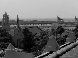 Pacific ocean and parking lot Del Mar Racetrack Stock Footage