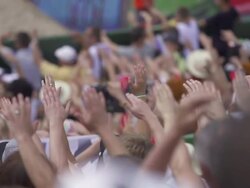 Hands at sport competition audience Stock Footage