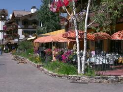 Main walkway in Vail Stock Footage