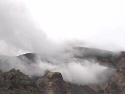 Ash explodes from crater of Stromboli volcano close up shot, Stromboli, Italy. March 2010 / AUDIO Stock Footage