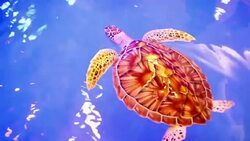 Green Sea Turtle swimming Stock Footage