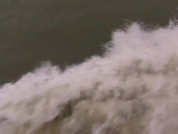 Water churns in the wake of a ship. Stock Footage