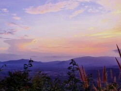 beautiful sky after sunset on mountain Stock Footage