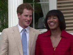 Prince Harry meets Jamaican Prime Minister Stock Footage