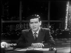 1952: PROGRAM OPEN: Anchor Frank Blair (1915-1995) sitting behind desk on set w/ night cityscape BG, SOT talking about three months of programs covering 1952 presidential campaign, tonight the 'Battle for the South', Kefauver headquarters, wife Nancy Instructional Video