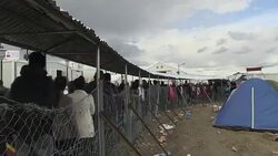 CLEAN : Timelapse as thousands camp at Greece Macedonia border News Clip