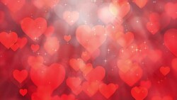Heart particles on red background Stock Footage