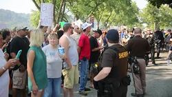 Ku Klux Klan rally in Madison, Indiana Stock Footage