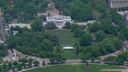 'HA WS ZO AERIAL Shot of White House with Washington Monument / Washington DC, United States' Stock Footage