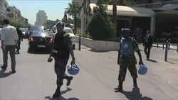 UN observers leave their hotel News Clip