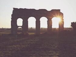 The Roman Aqueduct at Parco degli Acquedotti Stock Footage