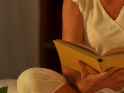 Senior Woman Reading Stock Footage