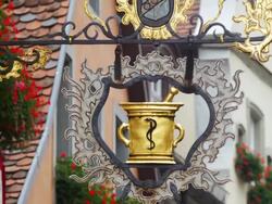 Pharmacy Sign In German Old Town (4K/UHD to HD) Stock Footage