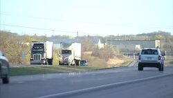 Traffic driving on an interstate in Iowa News Clip