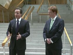 David Cameron visits Scottish Parliament News Clip