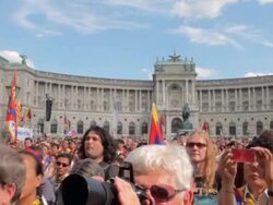 Dalai Lama defends culture at first European pro-T Stock Footage