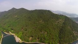 View of reservoir of Mt. Geumo(famous travel area) Stock Footage