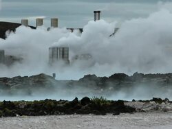 Geothermal Power Station Svartsengi in The Blue Lagoon Iceland Stock Footage