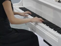 MS Girl playing piano/xian,shaanxi,China Stock Footage