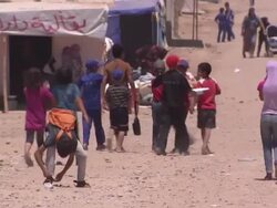 Syrian refugees in Iraq refugee camp News Clip