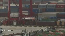 Shipping container movements at Shanghai port News Clip